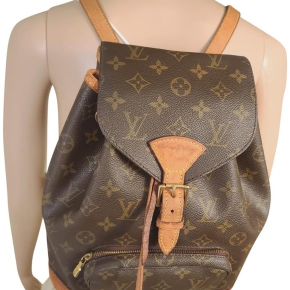 LOUIS VUITTON Montsouris Mm Monogram Brown Coated Canvas Backpack - Picture 4 of 14